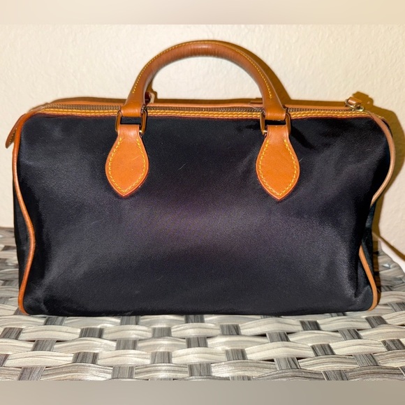 Dooney & Bourke Black Satchel with Tan Trim and Bright Pink Interior - Picture 5 of 14
